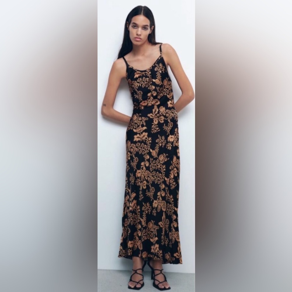 NWOT Zara floral maxi wrap dress